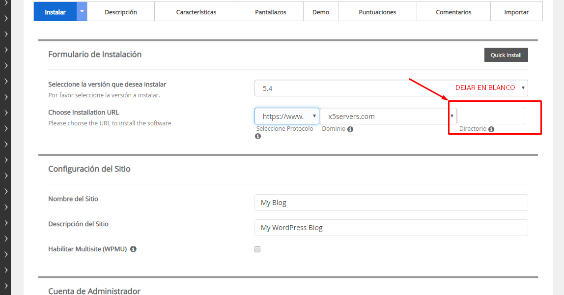Instalar Wordpress en Cpanel 4 Softacoulus4
