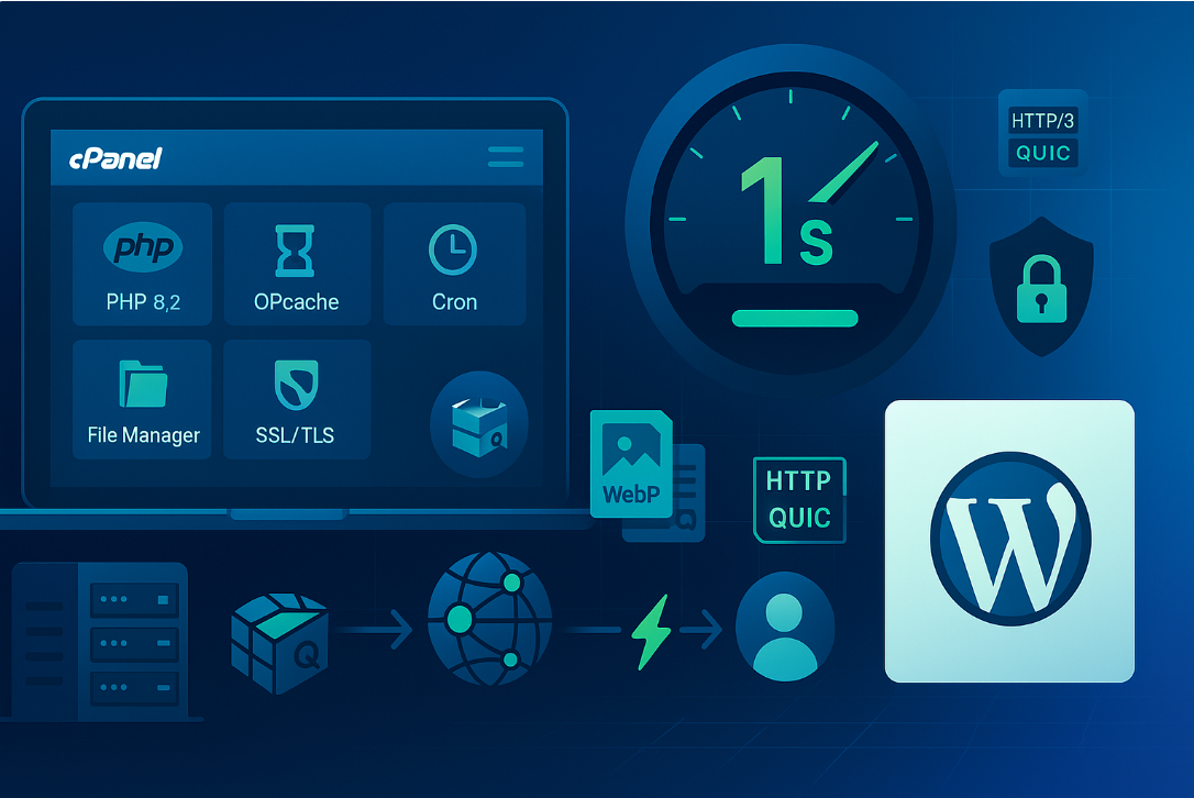 Optimiza WordPress en hosting cPanel para carga en 1 segundo