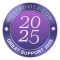 Great Support Award 2025 - HostAdvice
