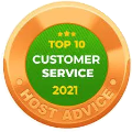 Top 10 Customer Service 2021 - HostAdvice
